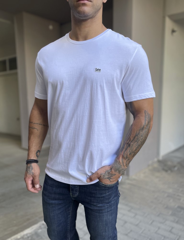 Lee ανδρικό μπλουζάκι λευκό SS Pach Logo Tee L60UFQ12 φωτογραφία